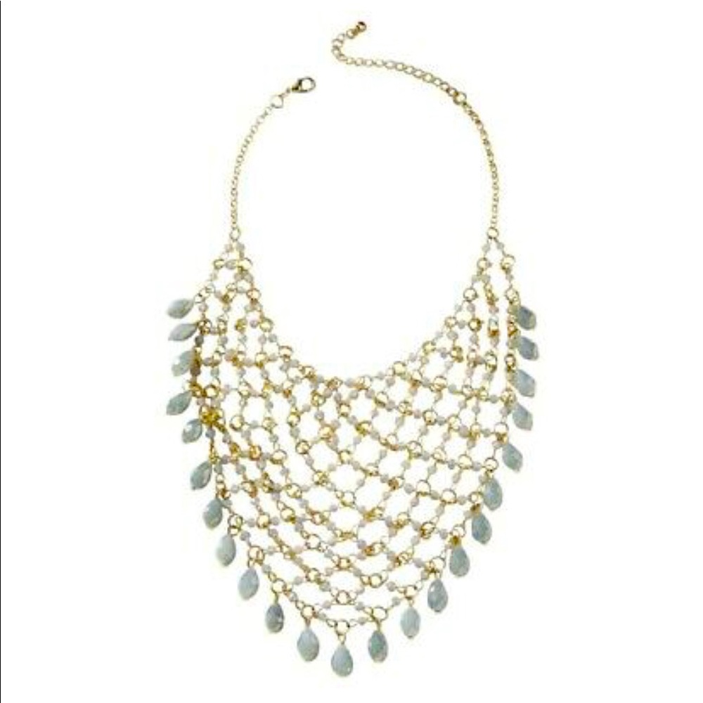 Anthropologie Net Bib Gold Necklace NWT